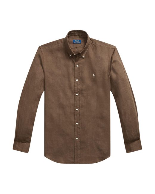 Ralph Lauren Brown Linen Shirt for men