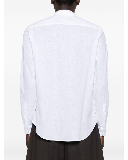 Emporio Armani White Linen Blend Shirt for men