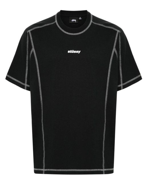 Stussy Black Logo Cotton T-shirt for men