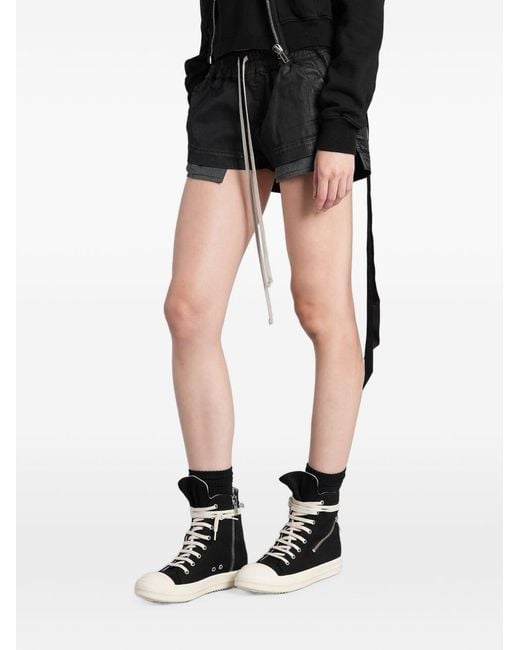 Rick Owens Black Denim Shorts