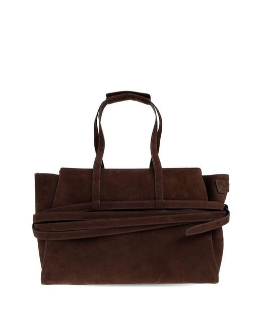 Moschino Brown Tie Me Leather Handbag
