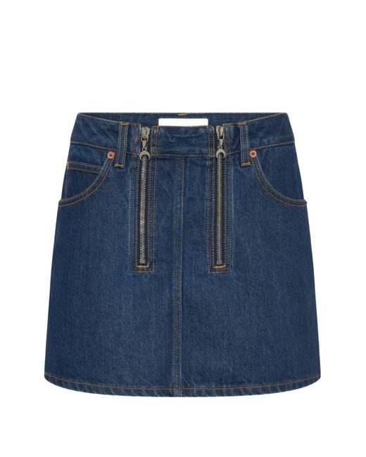 MARINE SERRE Blue Denim Mini Skirt
