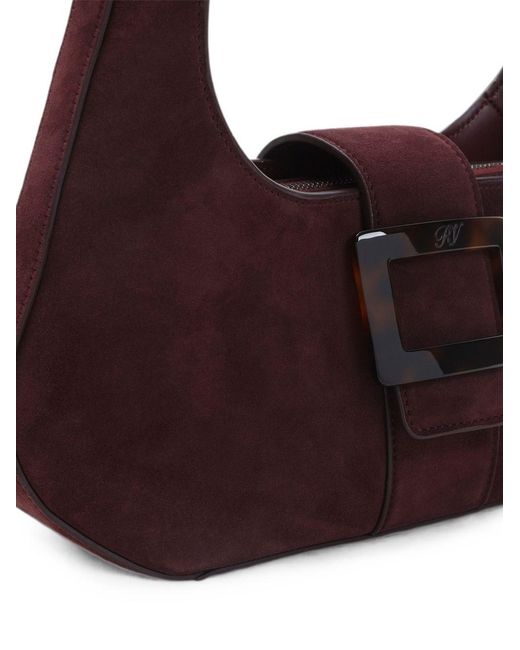 Roger Vivier Purple Belle Vivier Mini Leather Hobo Bag