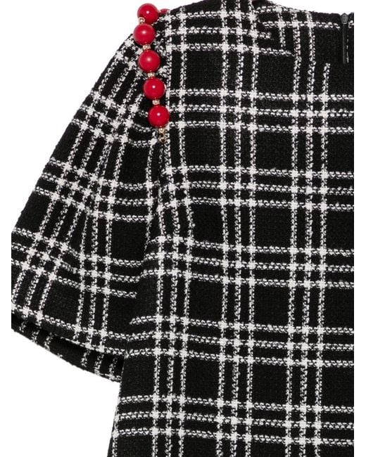 ALESSANDRO ENRIQUEZ Black Checked Short Dress