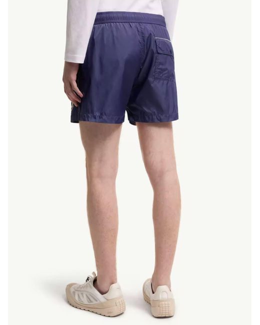 Moncler Blue Logo Swim Shorts for men