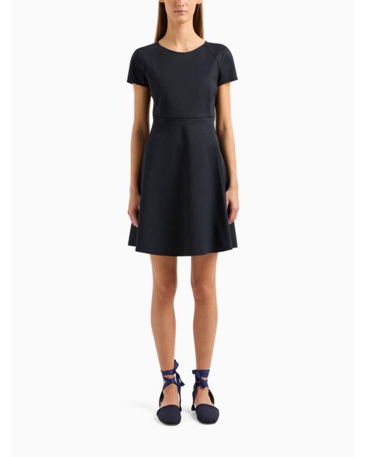 Emporio Armani Black Cotton Blend Mini Dress
