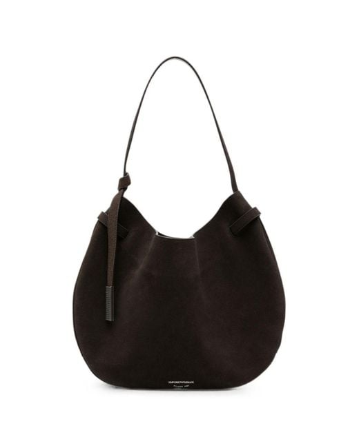 Emporio Armani Black Leather Hobo Bag