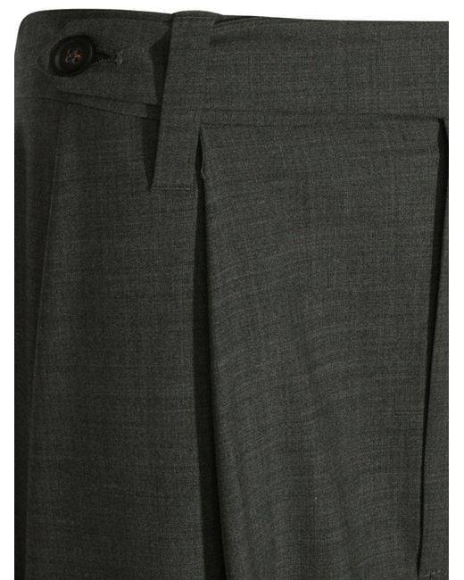 Brunello Cucinelli Gray Wool Blend Midi Skirt
