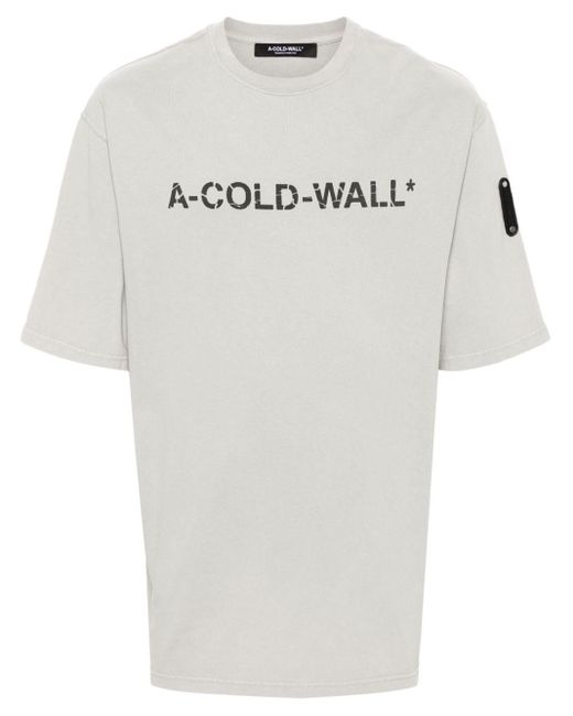 A_COLD_WALL* Gray Logo-printed Cotton T-shirt for men