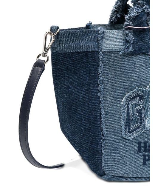 Ganni Blue Denim Small Tote Bag