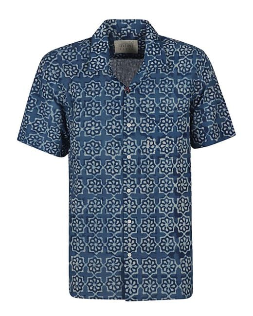 Kardo Blue Checked Cotton Shirt for men