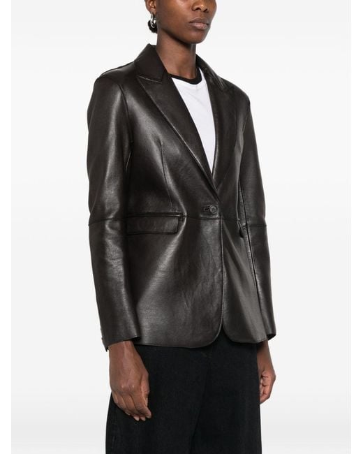 P.A.R.O.S.H. Gray Leather Trousers