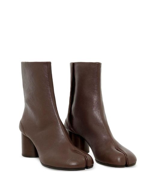 Maison Margiela Brown Tabi Leather Ankle Boots
