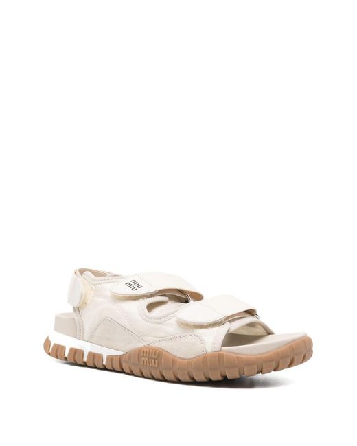Miu Miu White Tyre Slingback Sandals