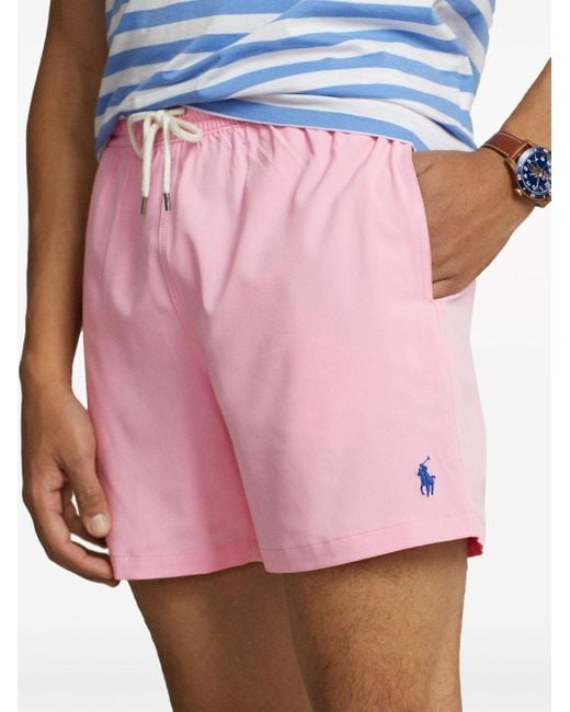 Polo Ralph Lauren Pink Traveller Pony-embroidered Swim Shorts for men