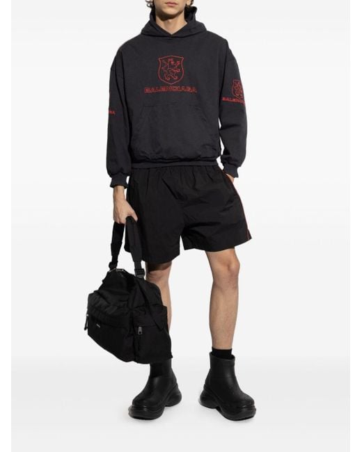 Balenciaga Black Embroidered Logo Tracksuit Shorts For for men