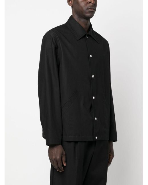 Jil Sander Black Logo-print Shirt Jacket for men