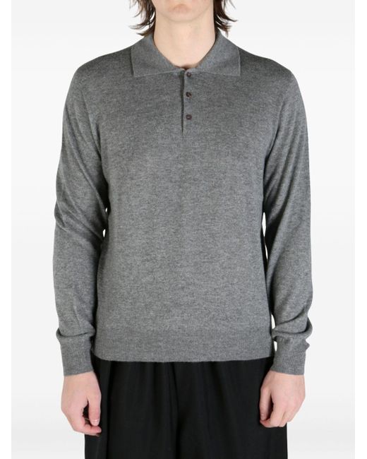 The Row Gray Cashmere Polo Shirt for men