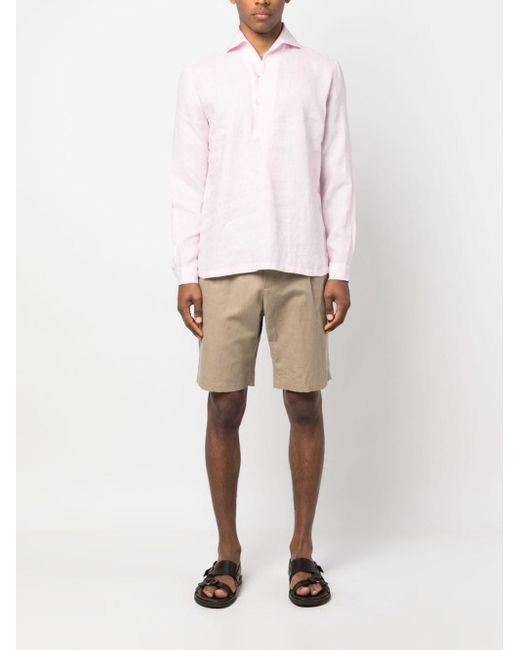Doppiaa Pink Linen Shirt for men