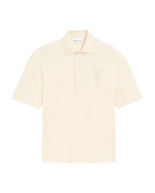 AMI White Polo Ami De Coeur for men
