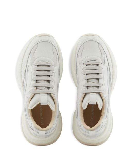 Emporio Armani White Leather Sneakers