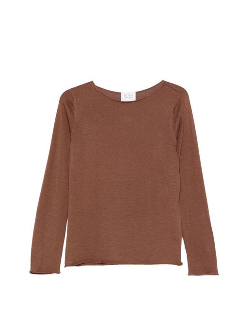 Be You Brown Cashmere And Silk Blend Sweater