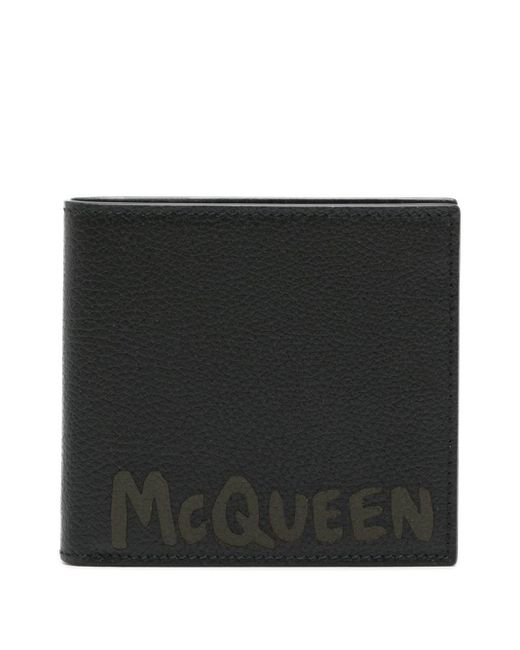 Alexander McQueen Black Logo Leather Wallet for men