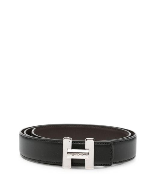 Hogan Black Leather Belt
