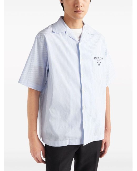 Short Sleeve Shirt di Prada in White da Uomo
