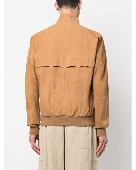 Baracuta Brown Zip-up Suede Leather Jacket for men