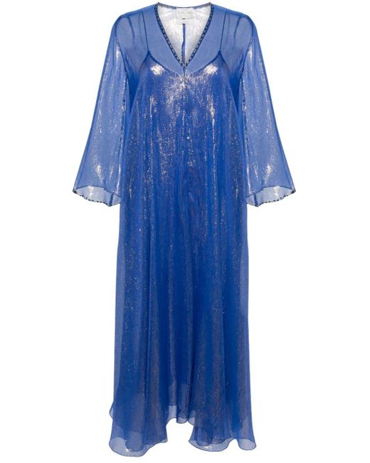 Forte Forte Blue Chiffon Lurex Long Dress