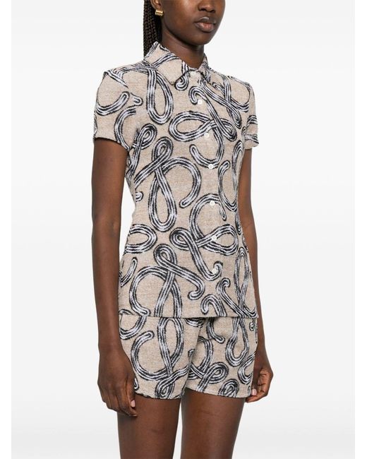 Loewe Gray Paula's Ibiza Cotton Blend Printed Shirt