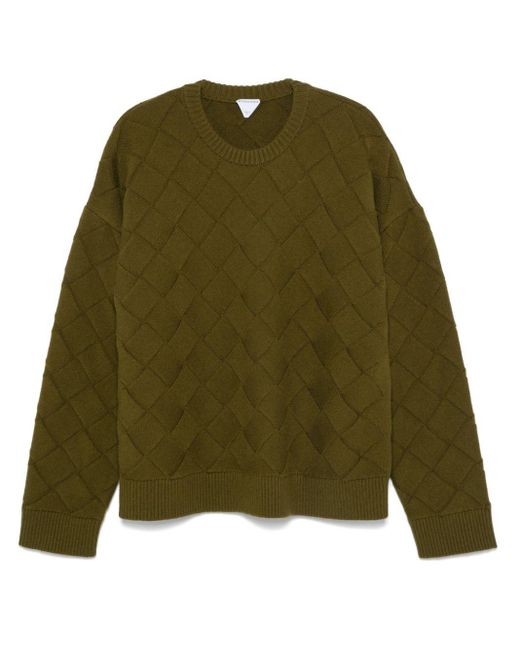 Bottega Veneta Green Crew Neck Sweater for men