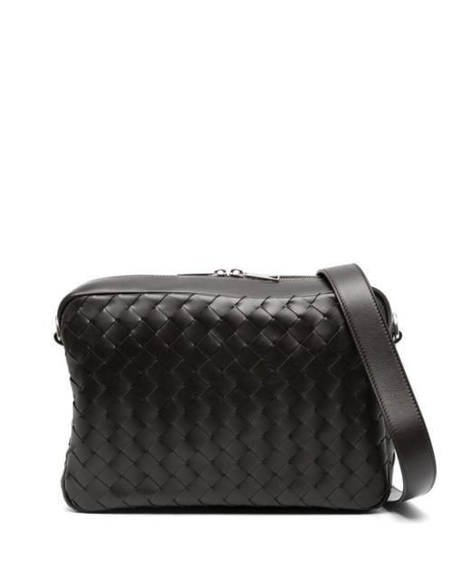 Bottega Veneta Black Woven Camera Bag for men