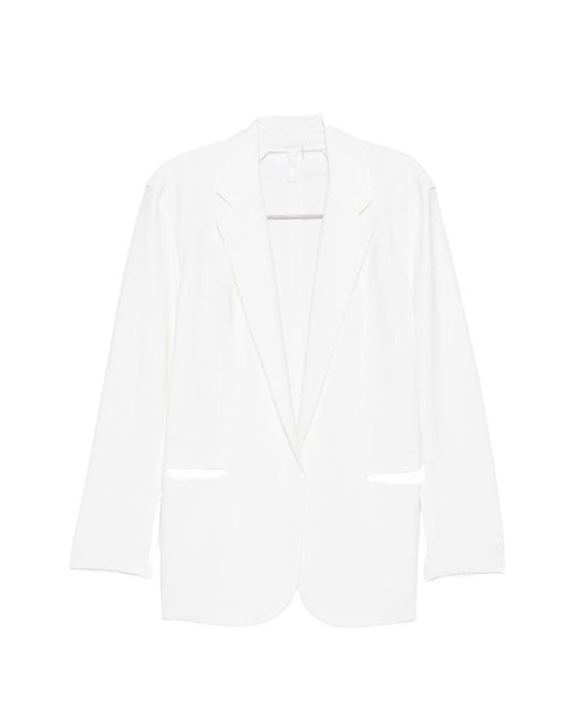 Norma Kamali White Oversized Single-Breasted Blazer Jacket