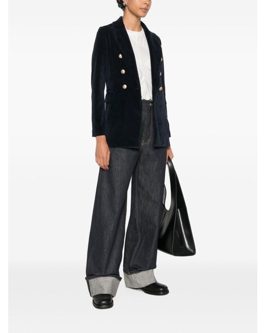 Circolo 1901 Black Cotton Double-Breasted Jacket