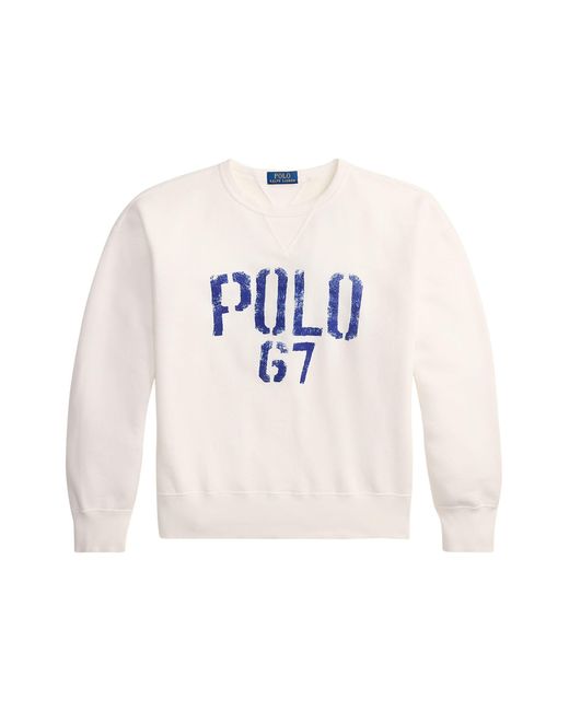 Polo Ralph Lauren White Vintage Fleece Sweater for men