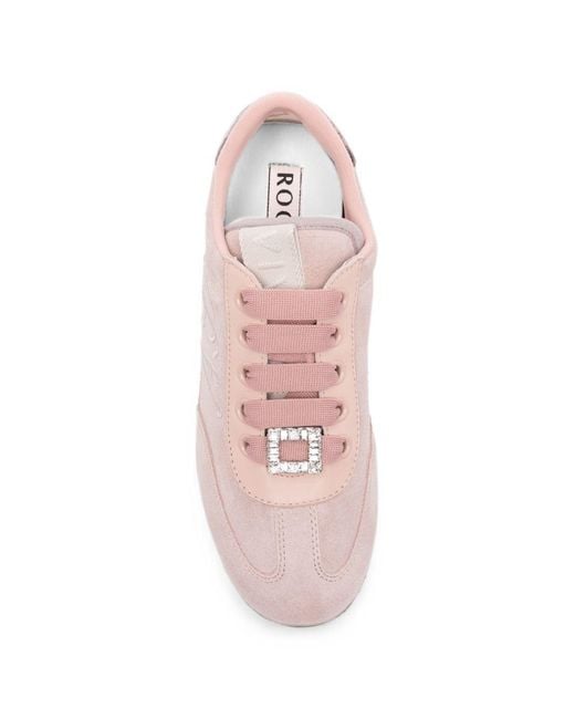 Roger Vivier Pink Viv Low Strass Sneakers