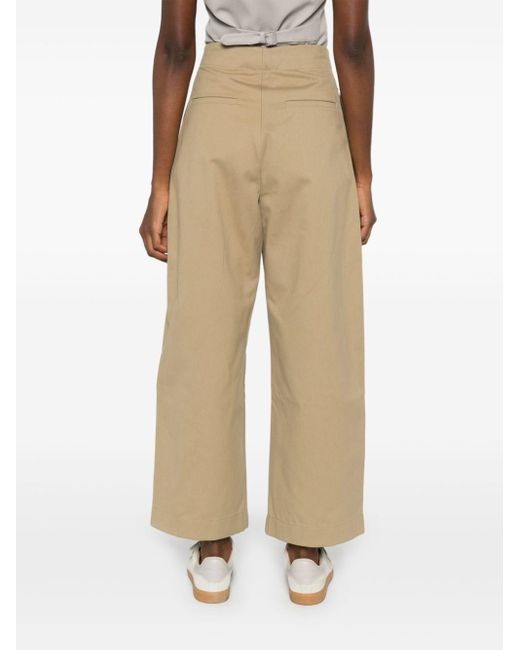 Studio Nicholson Natural Cotton Wide-Leg Trousers