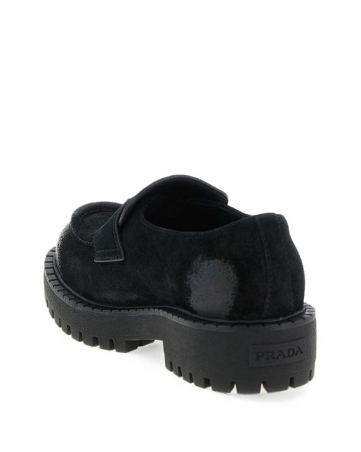 Prada Black Leather Loafers for men
