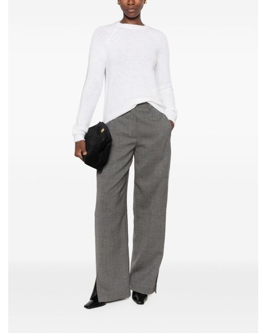 Base London White Wool Crewneck Sweater