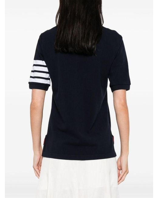 Thom Browne Blue Cotton Polo Shirt