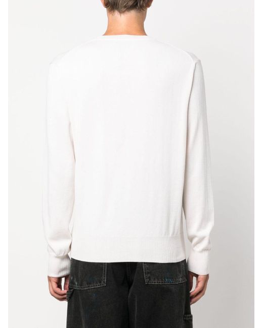 Vivienne Westwood White Orb-embroidery Crew-neck Jumper for men