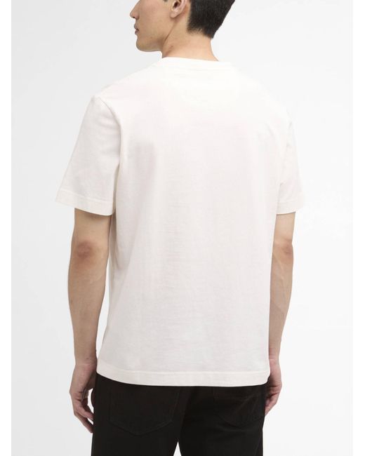 Barbour White Printed T-Shirt for men