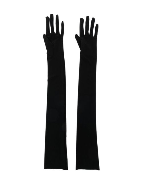 Norma Kamali Black Stretch-design Long Gloves