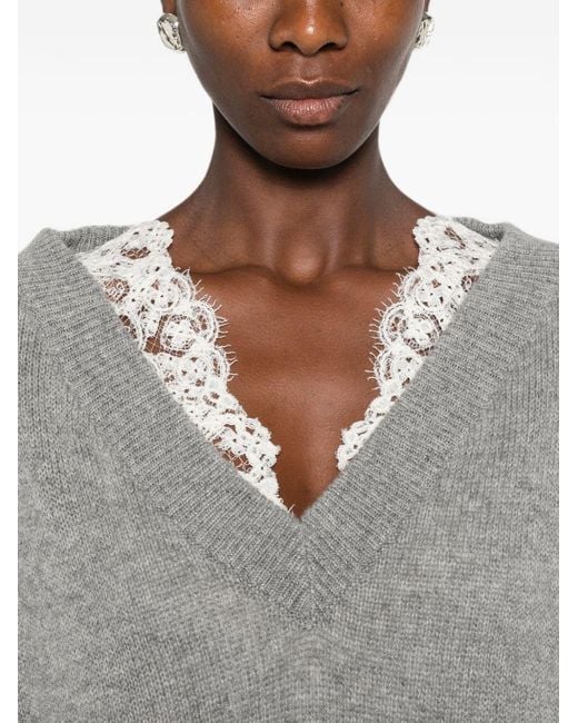 Ermanno Scervino Gray Cashmere Mini Dress