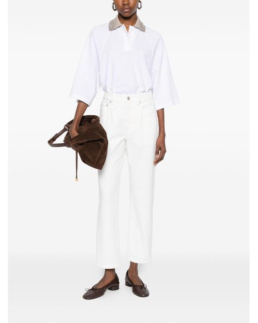 Brunello Cucinelli White Cotton Trousers