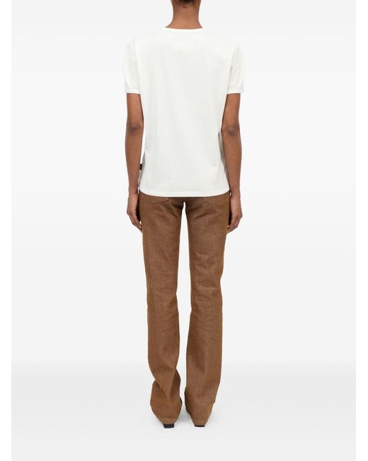 MM6 by Maison Margiela White Logo Cotton T-Shirt