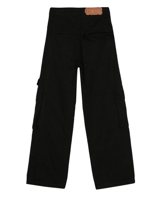 Gcds Black Cargo Trousers for men