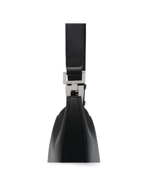 Emporio Armani Black Medium Leather Hobo Bag